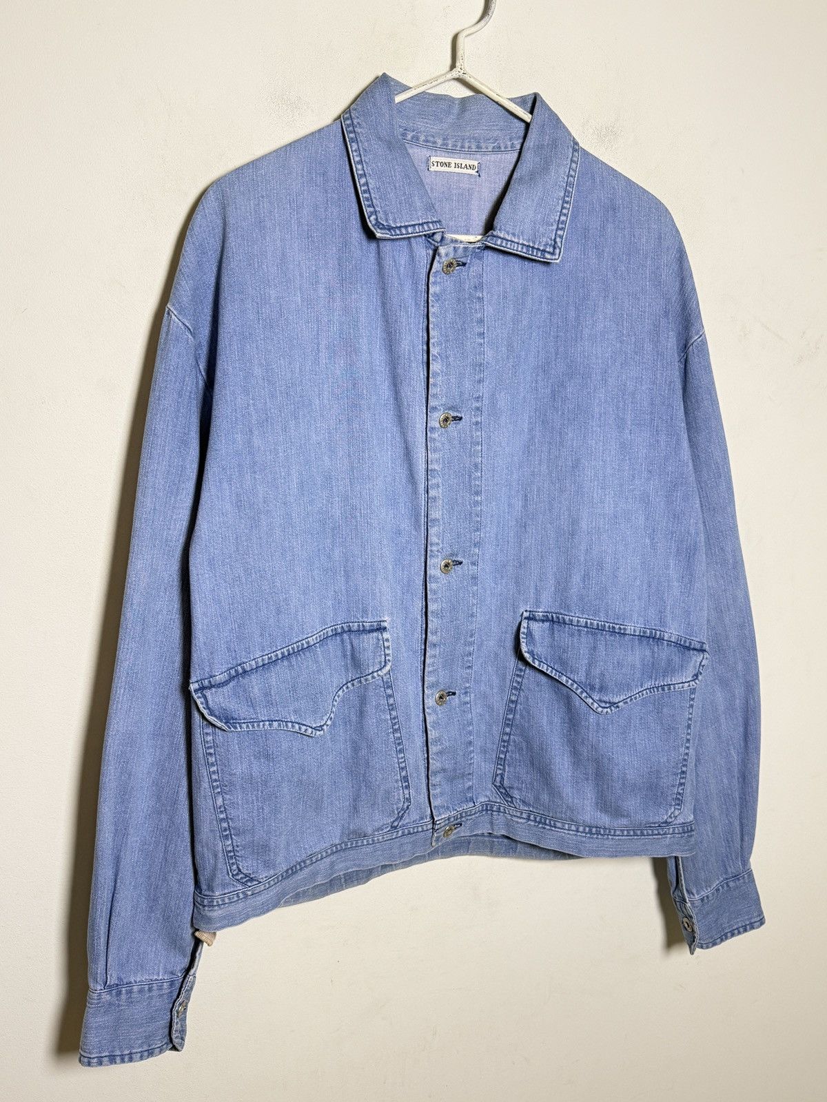 Stone Island Stone Island Marina denim jacket reflective logo 80s Size US L / EU 52-54 / 3 - 8 Thumbnail