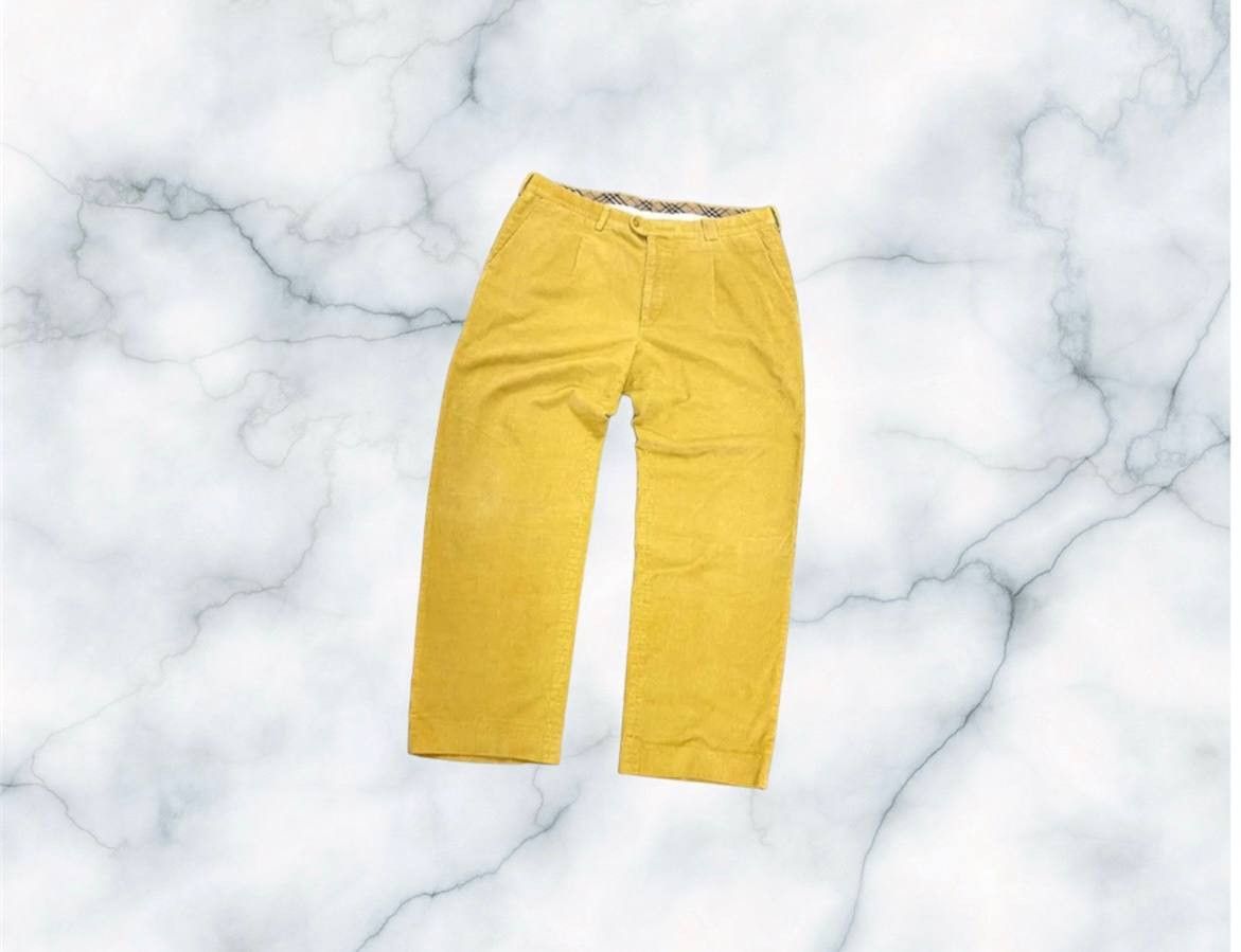 image of Corduroy Vintage Burberry Cropped Pants in Yellow, Men's (Size 32)