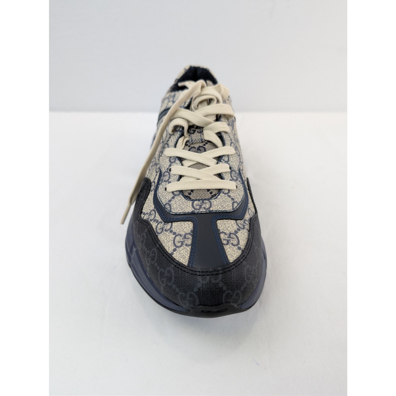 Gucci o1rshd1 Q:2 / Monogram GG Rhyton Canvas Sneakers in in Black Size US 13 / EU 46 - 13 Thumbnail