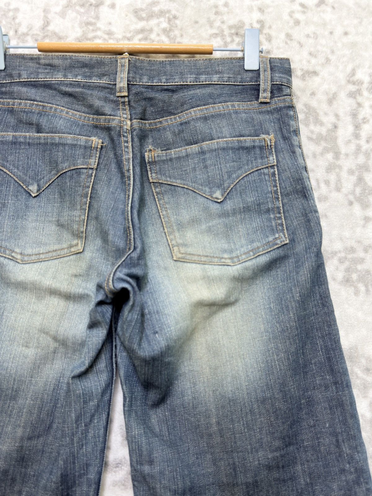 Japanese Brand Y2K Kiyoko Takase Flared Wide leg Panel Denim Jeans Size US 29 - 11 Thumbnail