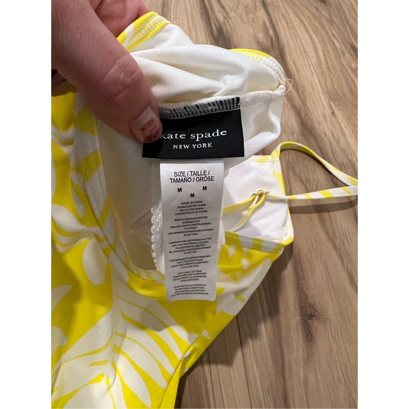 Kate Spade Kate Spade NWT Yellow White One Piece Swimwear Sz M Size M / US 6-8 / IT 42-44 - 5 Thumbnail