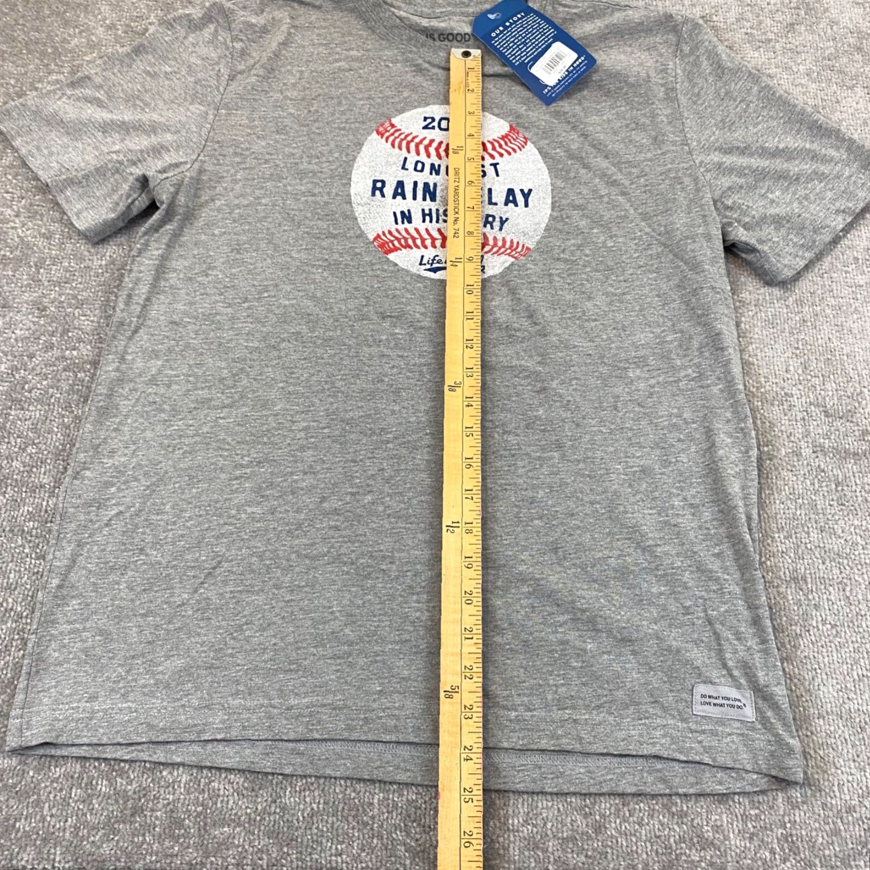 Life is Good VINTAGE: No — Life is Good Baseball Shirt Mens Medium Gray 2020 Rain Delay Crusher Graphic NEW Size US M / EU 48-50 / 2 - 6 Thumbnail