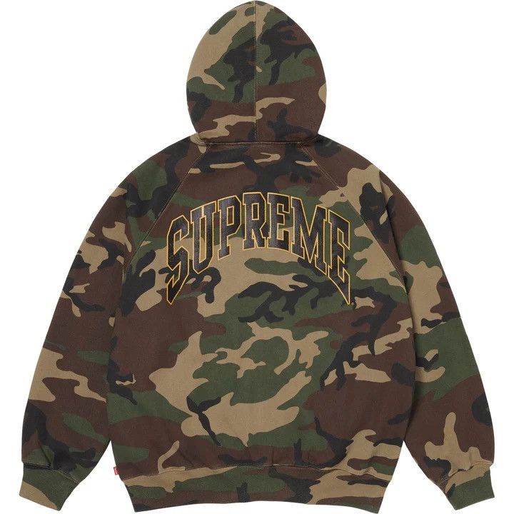 Supreme Cracked Raglan Zip Up Hooded Sweatshirt Wooland Camo Size US L / EU 52-54 / 3 - 2 Thumbnail
