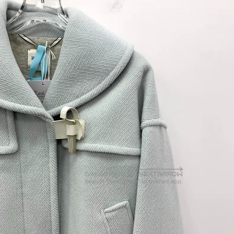 Hermes Hermes Light Blue Cashmere Lapel Long Sleeve Short Coat Size XS / US 0-2 / IT 36-38 - 3 Thumbnail
