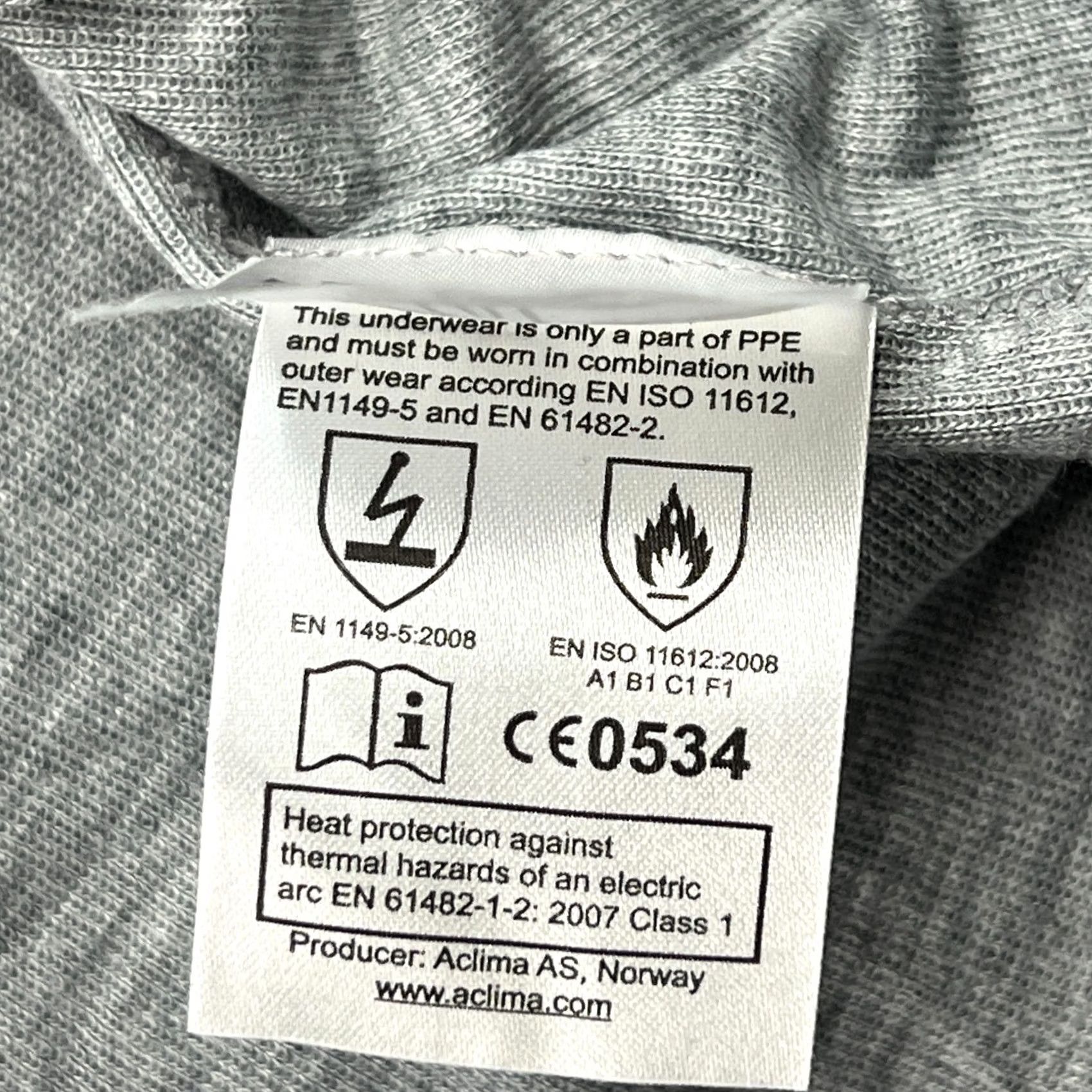 Layer 8 ACLIMA Base Layer Shirt Mens 2XL Lenzing Work Fire Flame Restitant Safety Gray Shirt Mens 2XL Gray Size US XXL / EU 58 / 5 - 6 Thumbnail