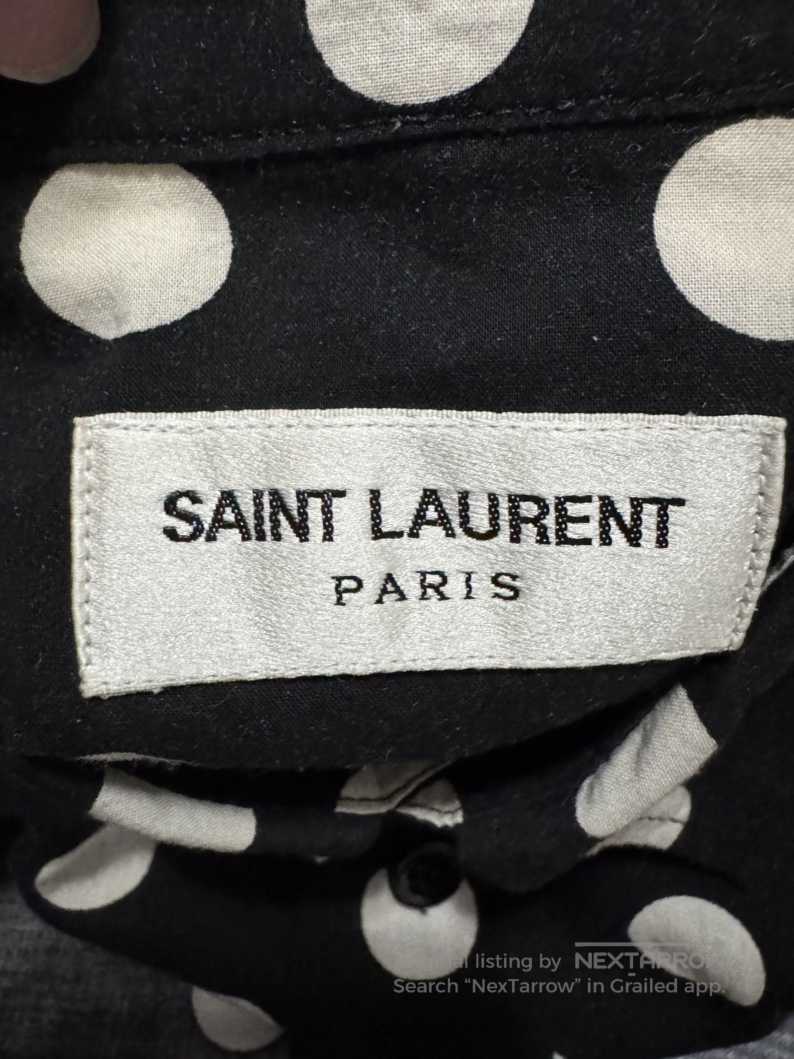 Saint Laurent Paris Saint Laurent Polka Dot Shirt with Fringes. Size US M / EU 48-50 / 2 - 5 Thumbnail
