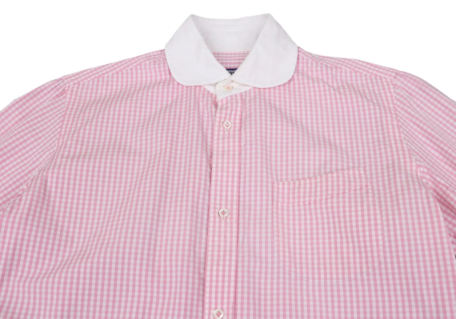 Junya Watanabe Pink and White Check Round Collar Long Sleeve Shirt Size US S / EU 44-46 / 1 - 2 Thumbnail
