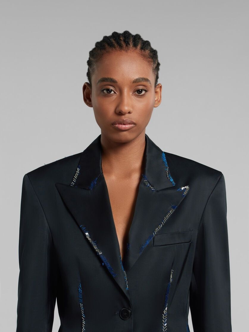 Marni o1w1db10125 Duchesse Satin Jacket in Black Size XL / US 12-14 / IT 48-50 - 5 Thumbnail