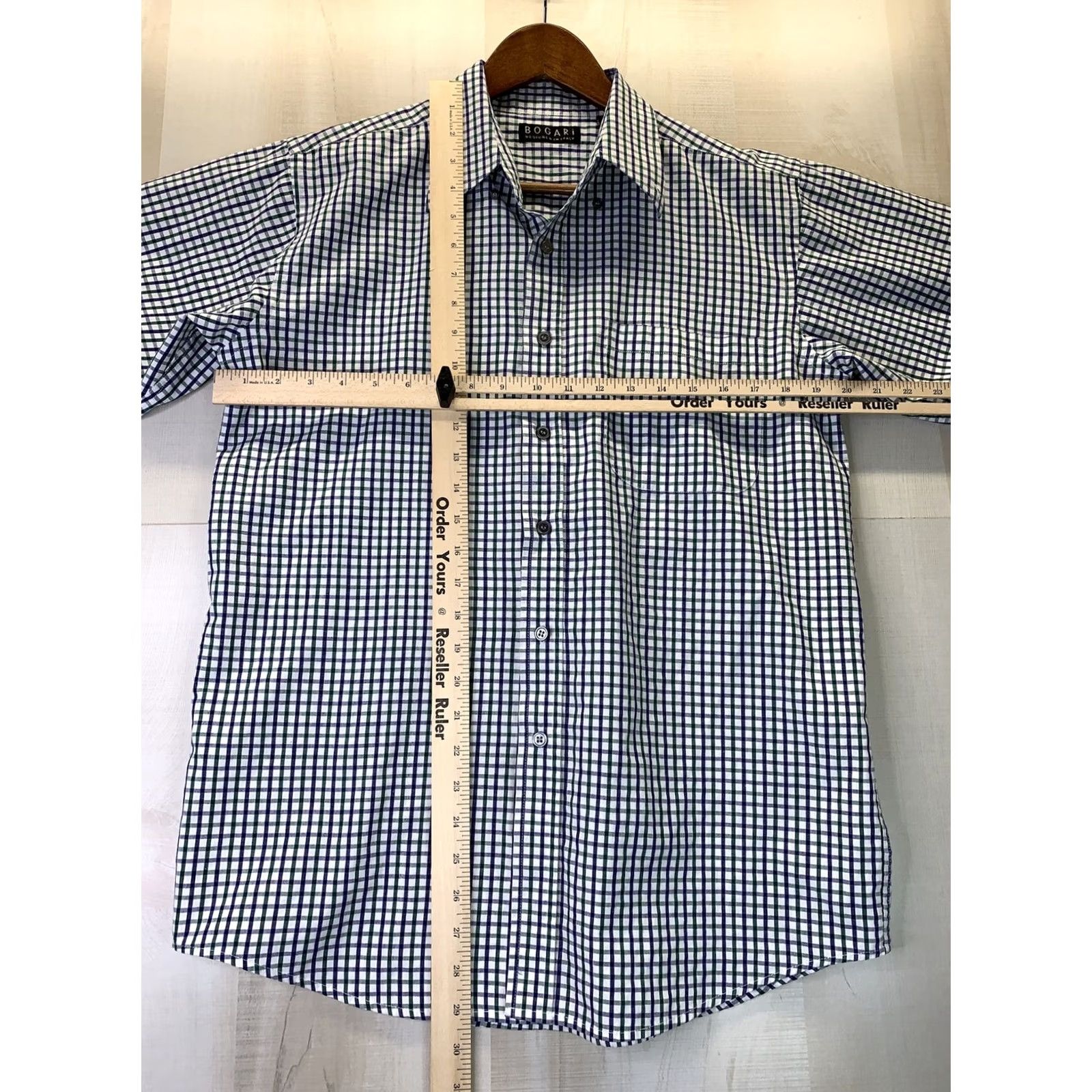 Vintage Bogari Men’s S 100% Cotton Plaid Button-Up Long Sleeve Shirt Office/Workwear Shirt Mens XS? Size US S / EU 44-46 / 1 - 4 Thumbnail