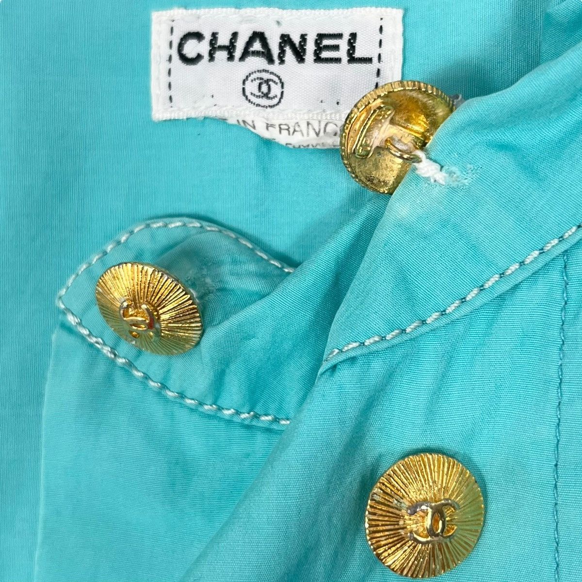 Chanel × Vintage Vintage Chanel Pleated Short Sleeve Women Light Jacket Size L / US 10 / IT 46 - 13 Thumbnail