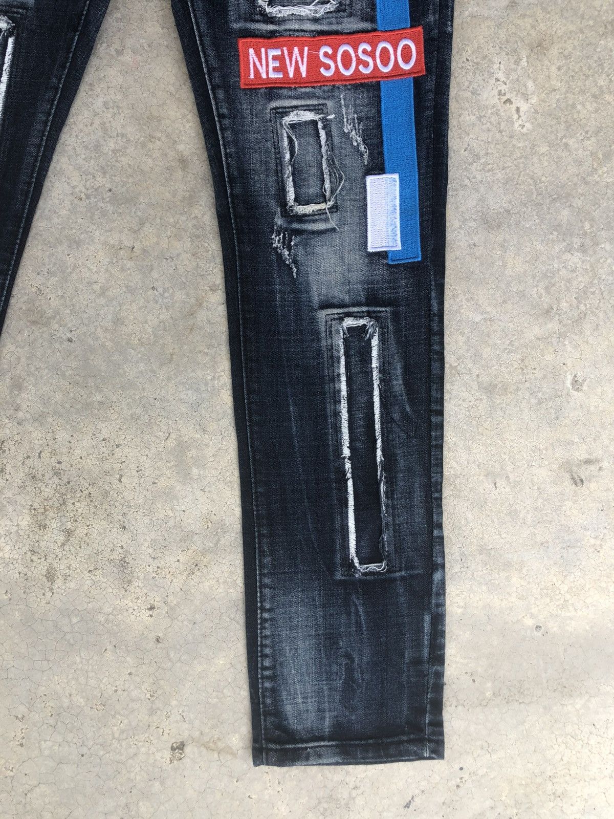 Who Decides War Sosoo Patchwork Jeans Distressed Jeans Size US 32 / EU 48 - 7 Thumbnail