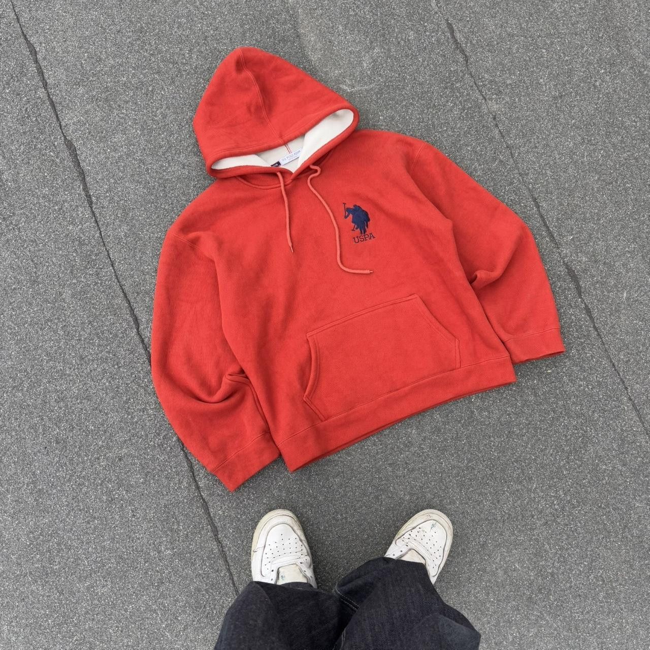 Japanese Brand × U.S. Polo Assn. × Vintage Vintage y2k 90s Us Polo Assn fleece lined baggy hoodie Size US XL / EU 56 / 4 - 2 Thumbnail