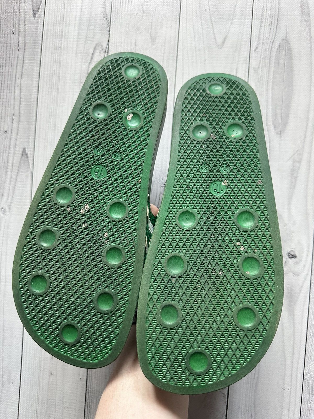 Adidas × Vintage Vintage adidas adilette slip on green rare size 10 Size US 10 / EU 43 - 7 Thumbnail