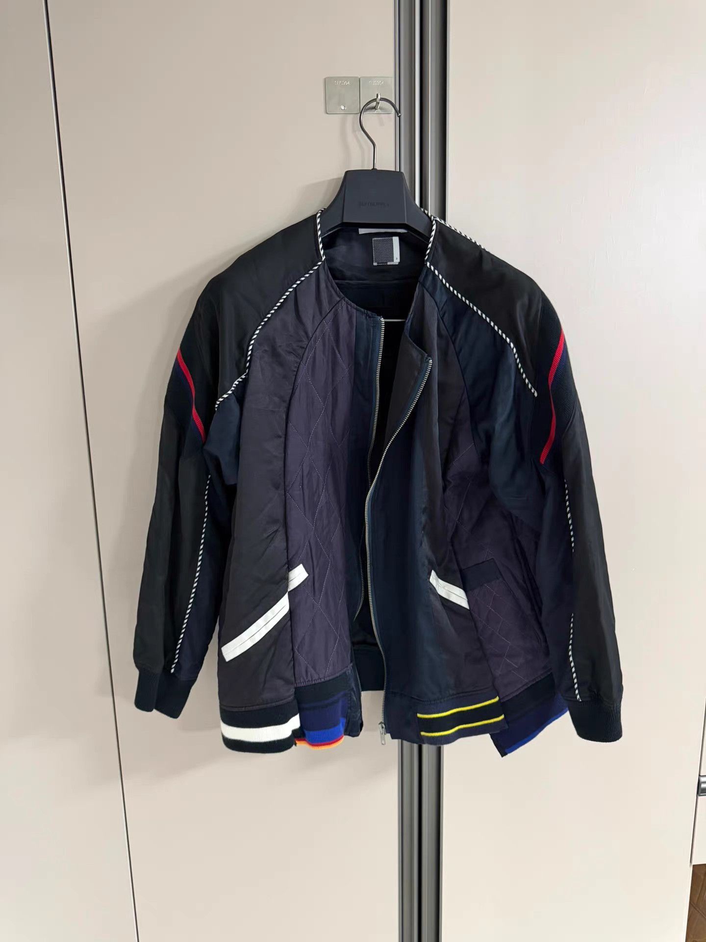Facetasm Blue Quilted Bomber Jacket with Contrast Stitching Size US L / EU 52-54 / 3 - 1 Thumbnail