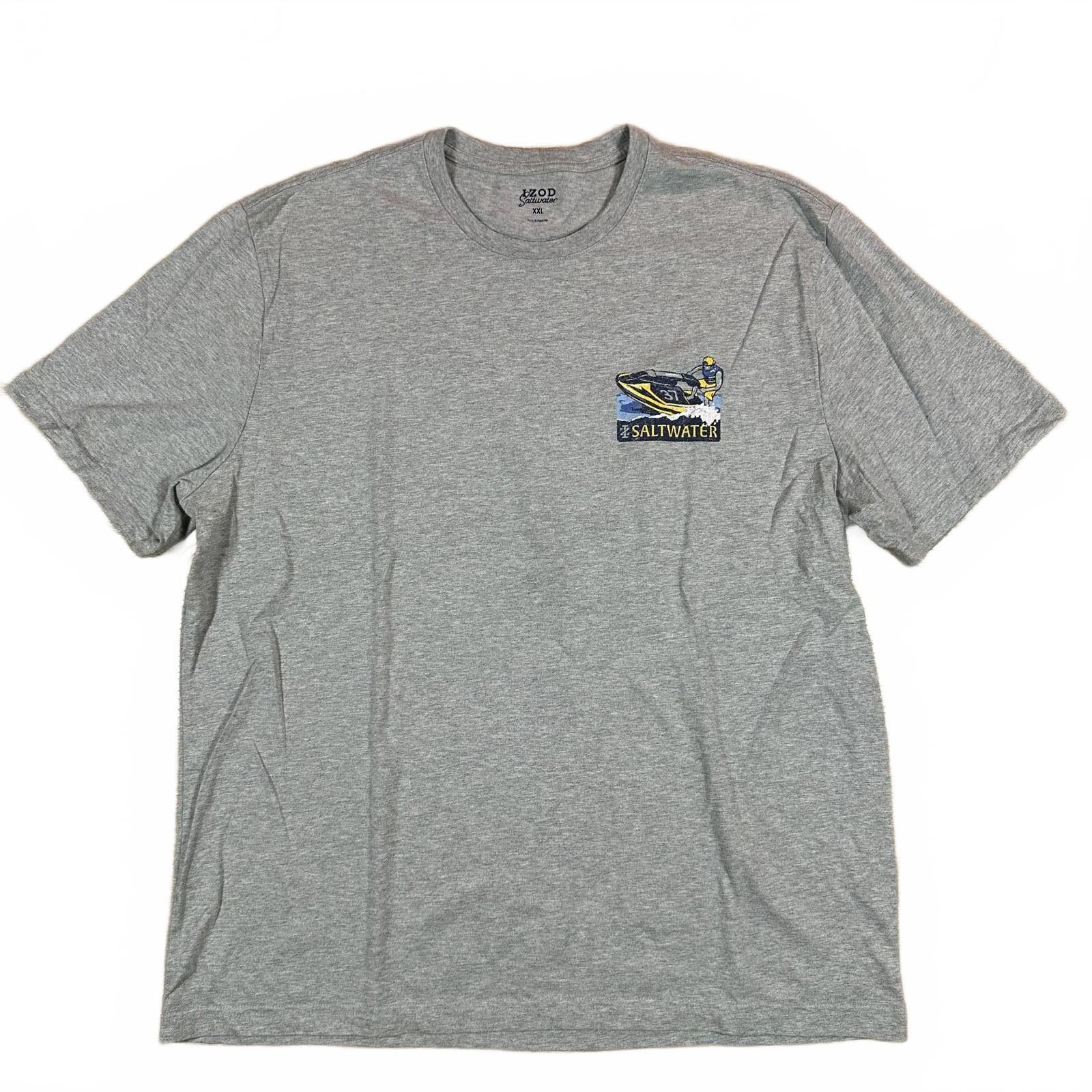 Izod IZOD Saltwater Menswear T-shirt XXL Gray Saltwater Graphic Size US XXL / EU 58 / 5 - 2 Thumbnail
