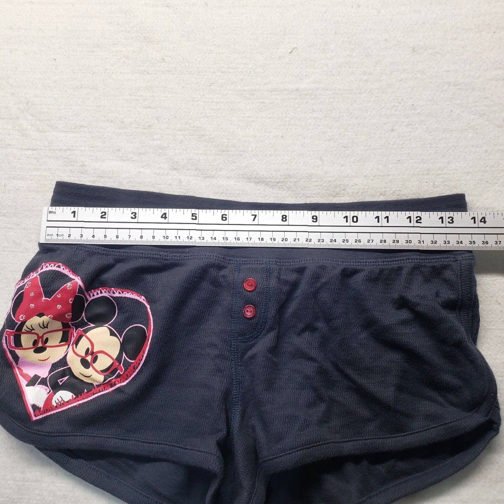 Disney Disney Minnie Mickey Mouse Heart Love Black Fleece Sweat Shorts Adult Women Medium Size 32" / US 10 / IT 46 - 4 Thumbnail