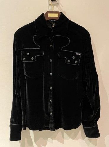 Tom Ford o1w1db10225 CA3247 Velvet Shirt in Black Size M / US 6-8 / IT 42-44 - 1 Preview