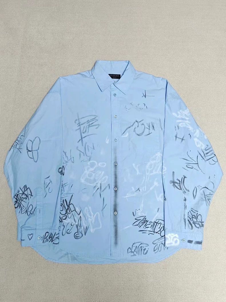 Balenciaga Balenciaga 24fw graffiti mud dye spray painted long sleeved Size US S / EU 44-46 / 1 - 1 Thumbnail