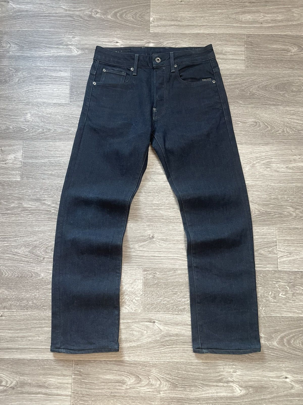 G-Star 29/34 Vintage G-Star Defend Straight Blue Denim Jeans Size US 29 - 2 Thumbnail