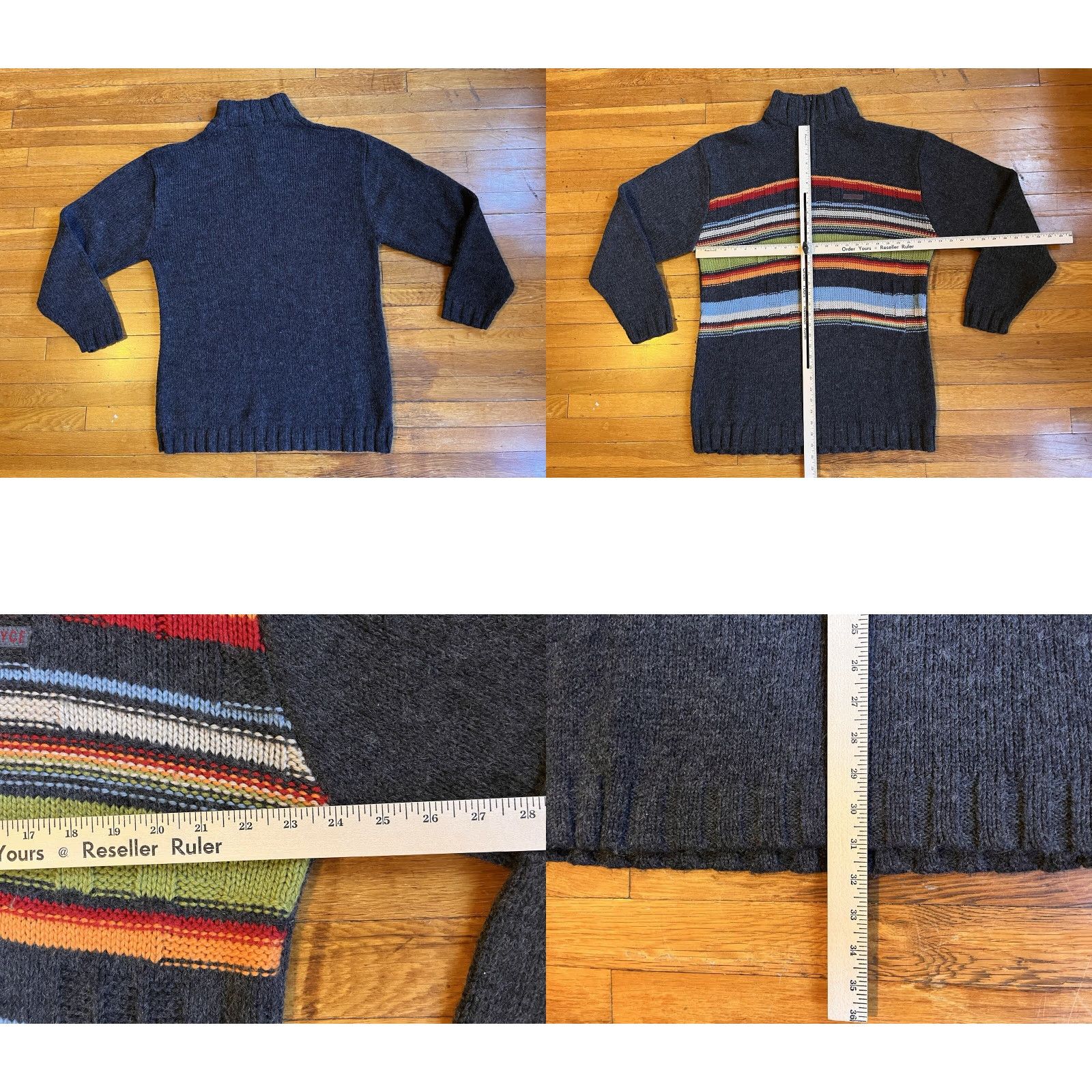 Enyce VINTAGE Enyce Sweater 1/4 Zip Oversized Men’s L Grey Striped 90s Classic Hip Hop Outdoor Y2K Pullover Knit Mens Size US L / EU 52-54 / 3 - 8 Thumbnail