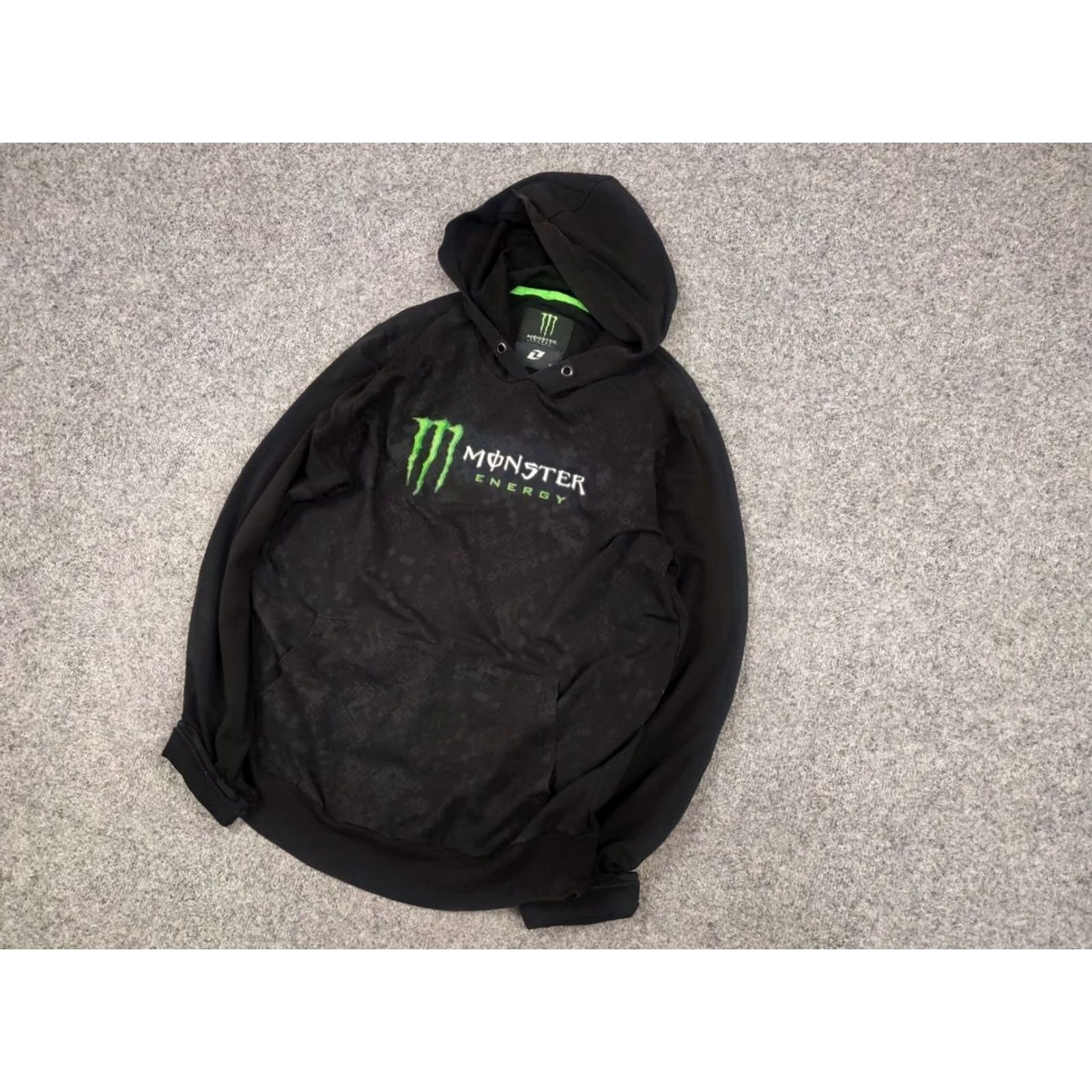 Logo 7 VINTAGE Monster Energy Hoodie Racing Black Logo Y2K Style Size US L / EU 52-54 / 3 - 3 Thumbnail