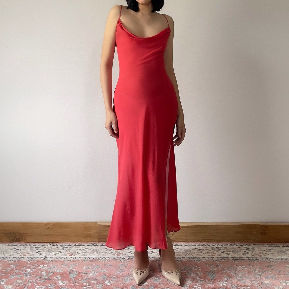 Victoria's Secret Victoria’s Secret Red Silk Chiffon Slip Dress (XS–S) Size S / US 4 / IT 40 - 9 Thumbnail