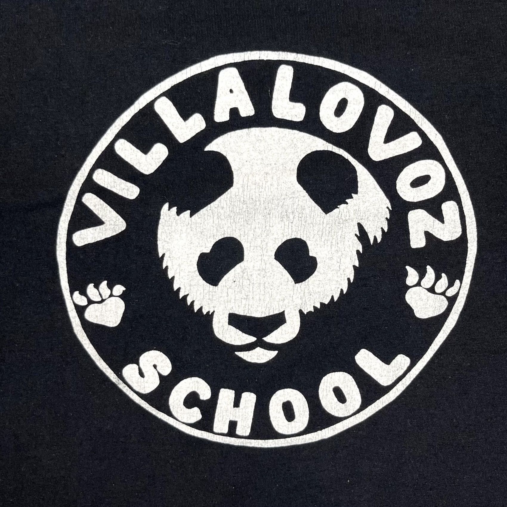 Hanes Hanes Men T-Shirt Black 50/50 Crew Neck Short Sleeve Villalovoz School Panda Graphic Logo Large L Vintage No Size US L / EU 52-54 / 3 - 2 Thumbnail