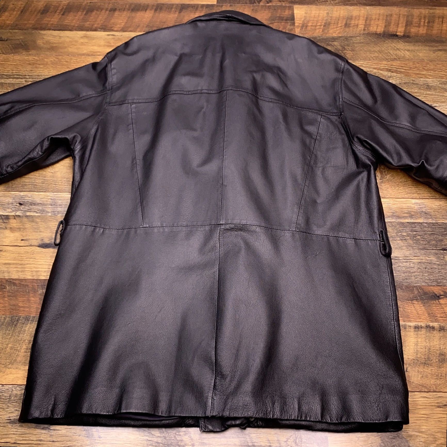 Vintage Wilsons Leather Jacket Mens XL Full Zip Jacket Black Leather Overcoat Casual Travel Pockets Men Size US XL / EU 56 / 4 - 2 Thumbnail