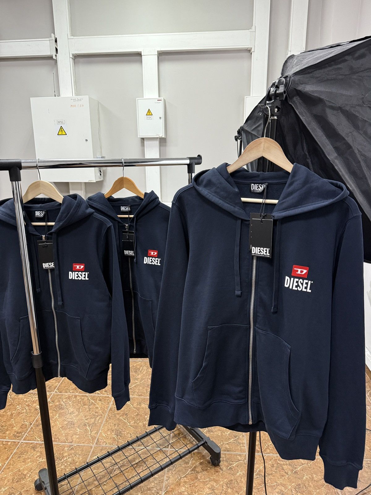 Diesel 🇺🇸 NWT❗️Diesel Full Zip Hoodie Blue For Successful Living Y2K Size US L / EU 52-54 / 3 - 1 Thumbnail