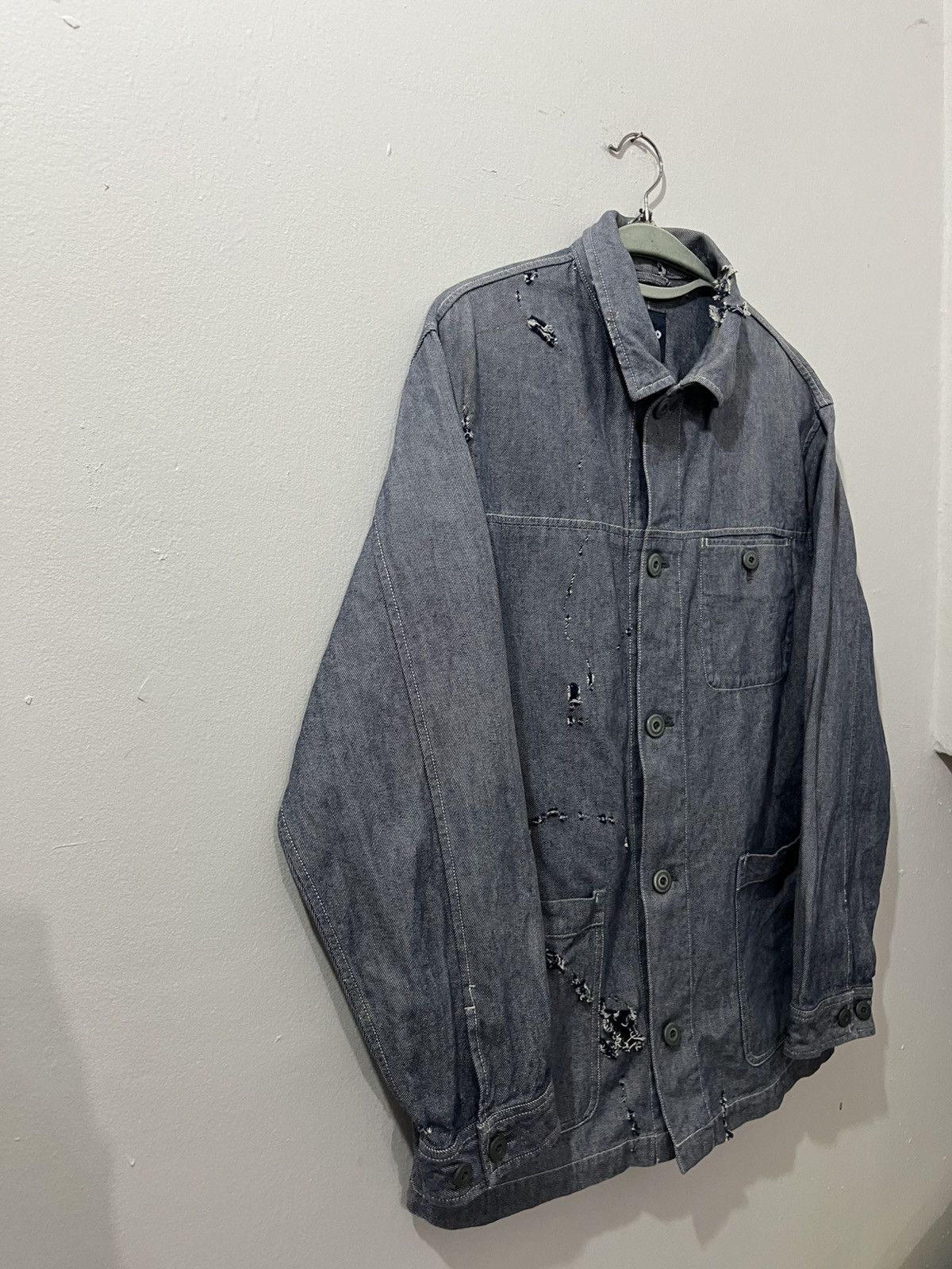 Japanese Brand 💥2000s Y2K Uniqlo Ripped Distressed Trashed Chore Jackets Size US L / EU 52-54 / 3 - 2 Thumbnail