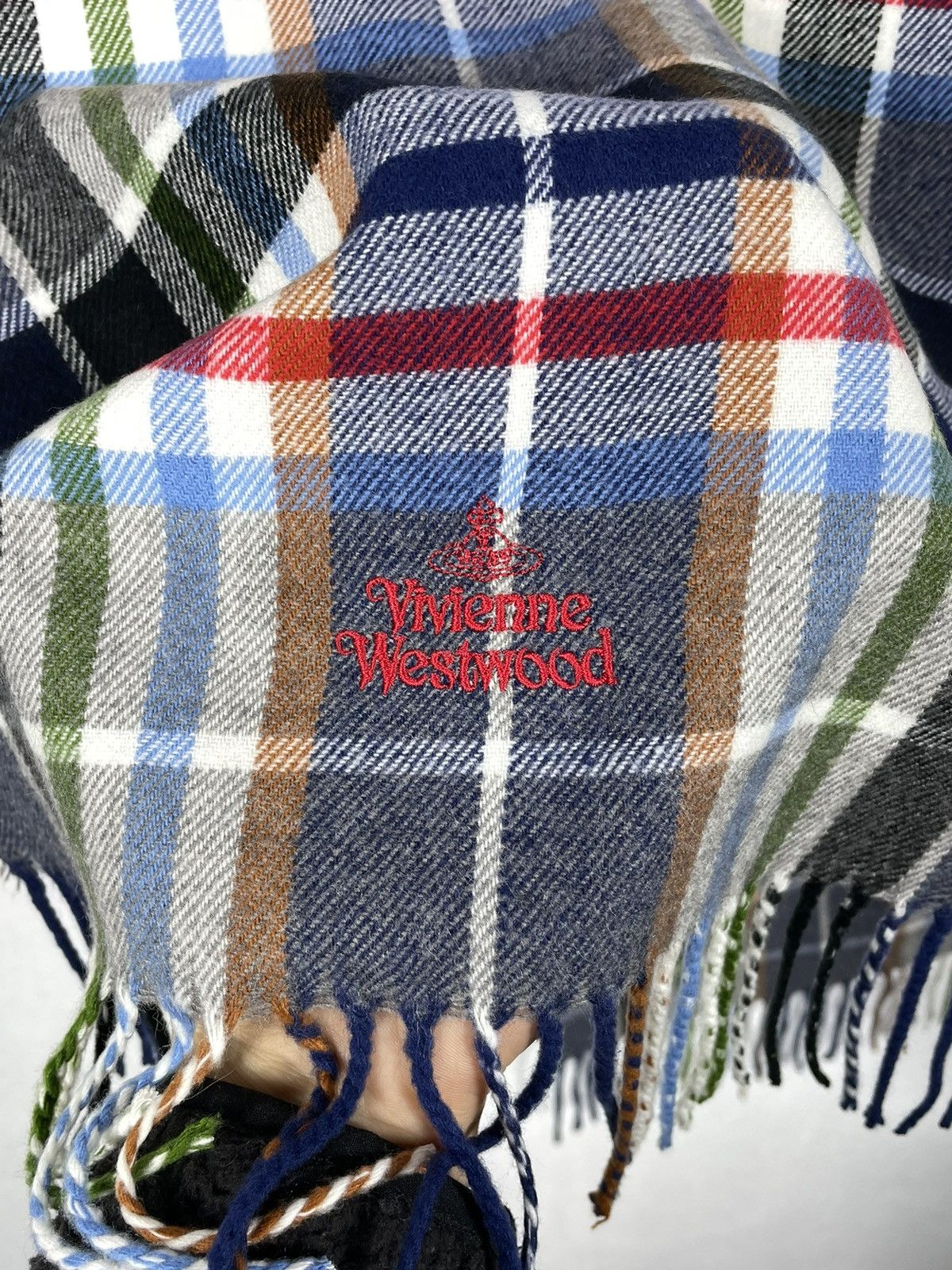Designer × Vivienne Westwood Vivienne Westwood Multicolor Tartan Scarf Y2k Avant Garde Size ONE SIZE - 5 Thumbnail