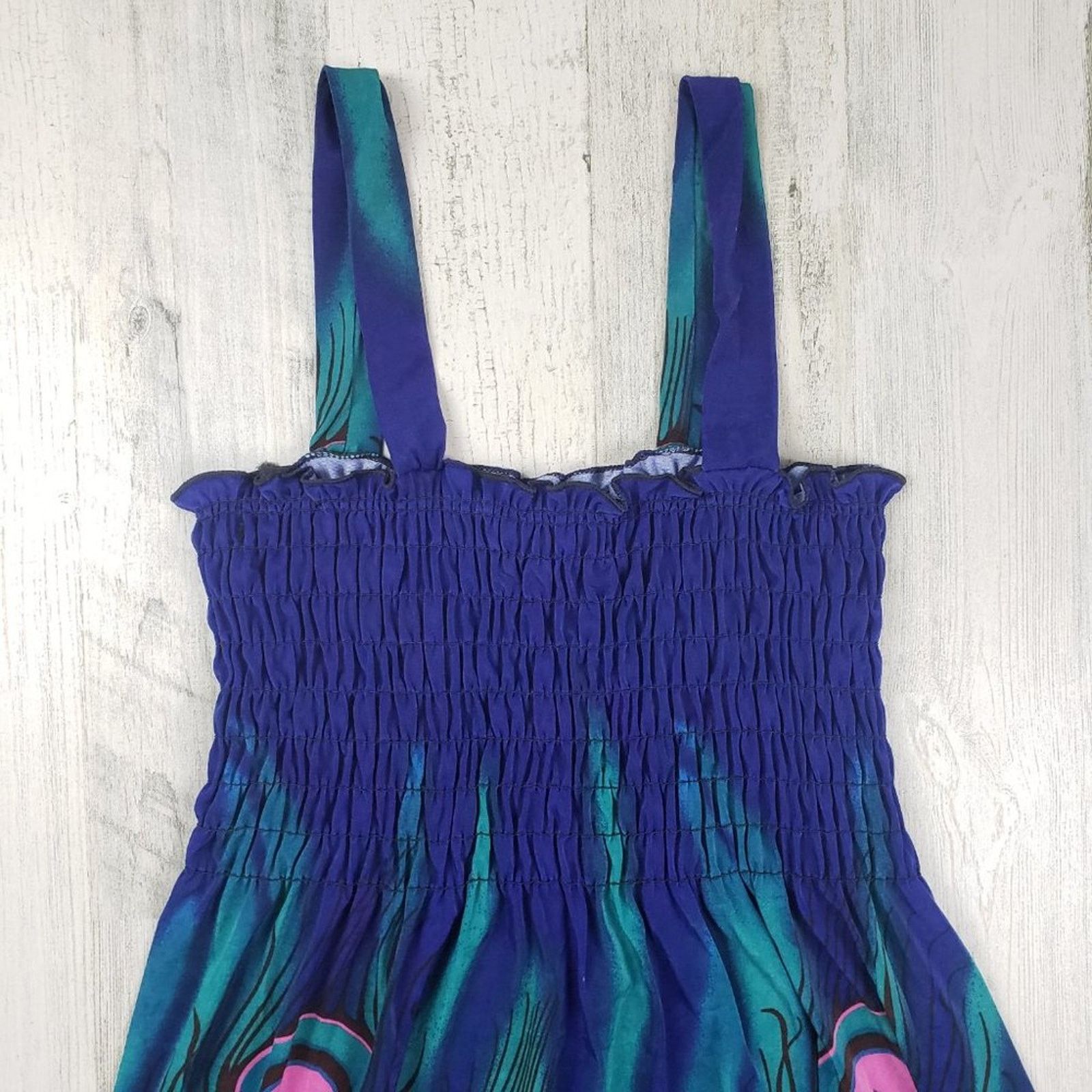 Other NWT Ace Fashioned Smocked Peacock Feather Summer Dress Small Size S / US 4 / IT 40 - 2 Thumbnail