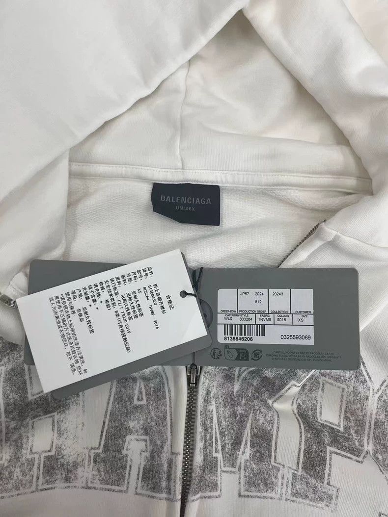 Balenciaga Balenciaga Monogrammed printed hooded zip-up sweatshirt Size US XS / EU 42 / 0 - 4 Thumbnail