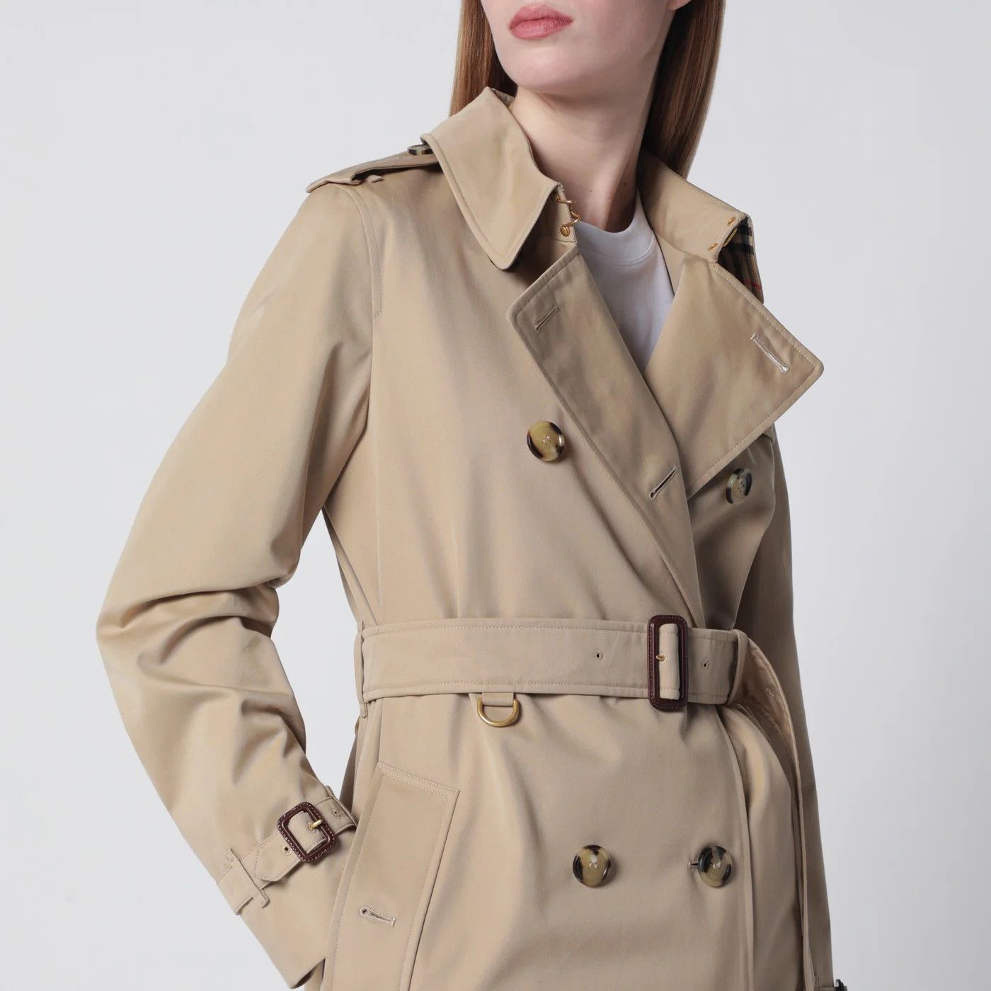 Burberry o1d2blof0426 Double-Breasted Cotton Trench Coat in Beige Size M / US 6-8 / IT 42-44 - 4 Thumbnail