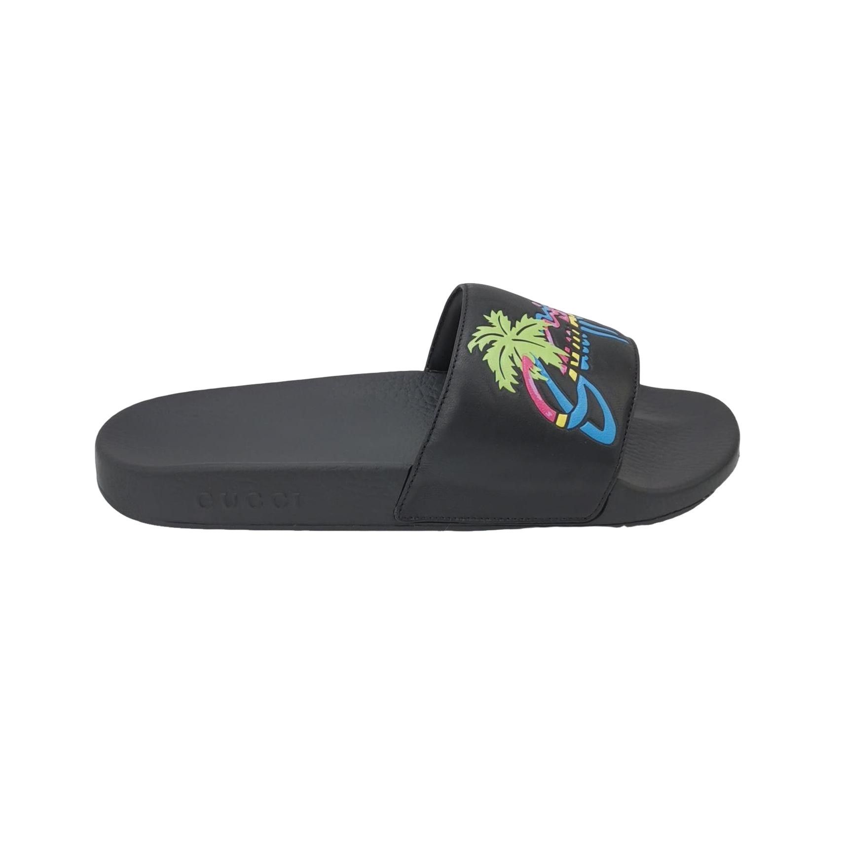 Gucci Gucci Hawaii Graphic Leather Slides Size 43 Size US 10 / EU 43 - 1 Thumbnail