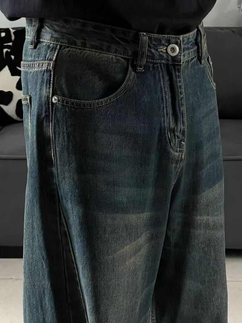 Japanese Brand × Jean Men's blue washed vintage distressed straight jeans Size US 32 / EU 48 - 5 Thumbnail