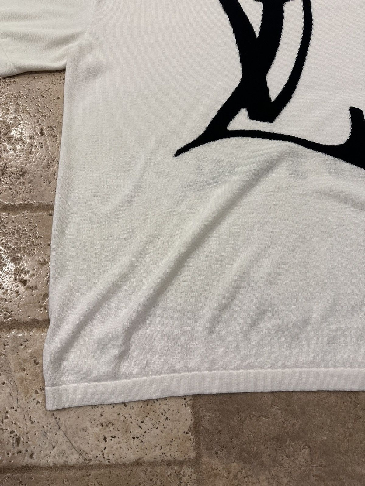 Louis Vuitton Louis Vuitton “End Goal” Intarsia White Sweater Knit T-Shirt Size US XL / EU 56 / 4 - 9 Thumbnail