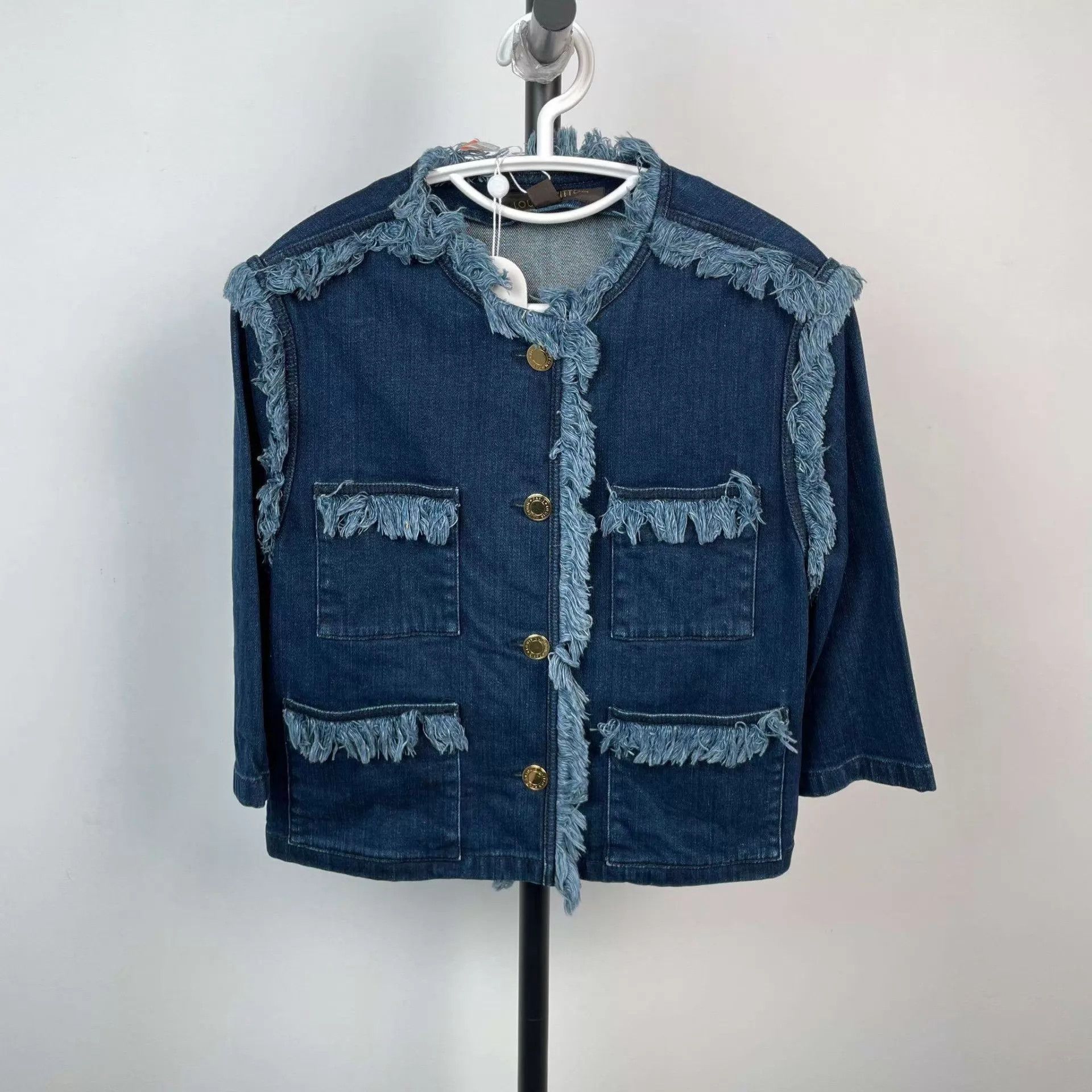 Louis Vuitton Runway Tassel Denim Jacket Blue 36