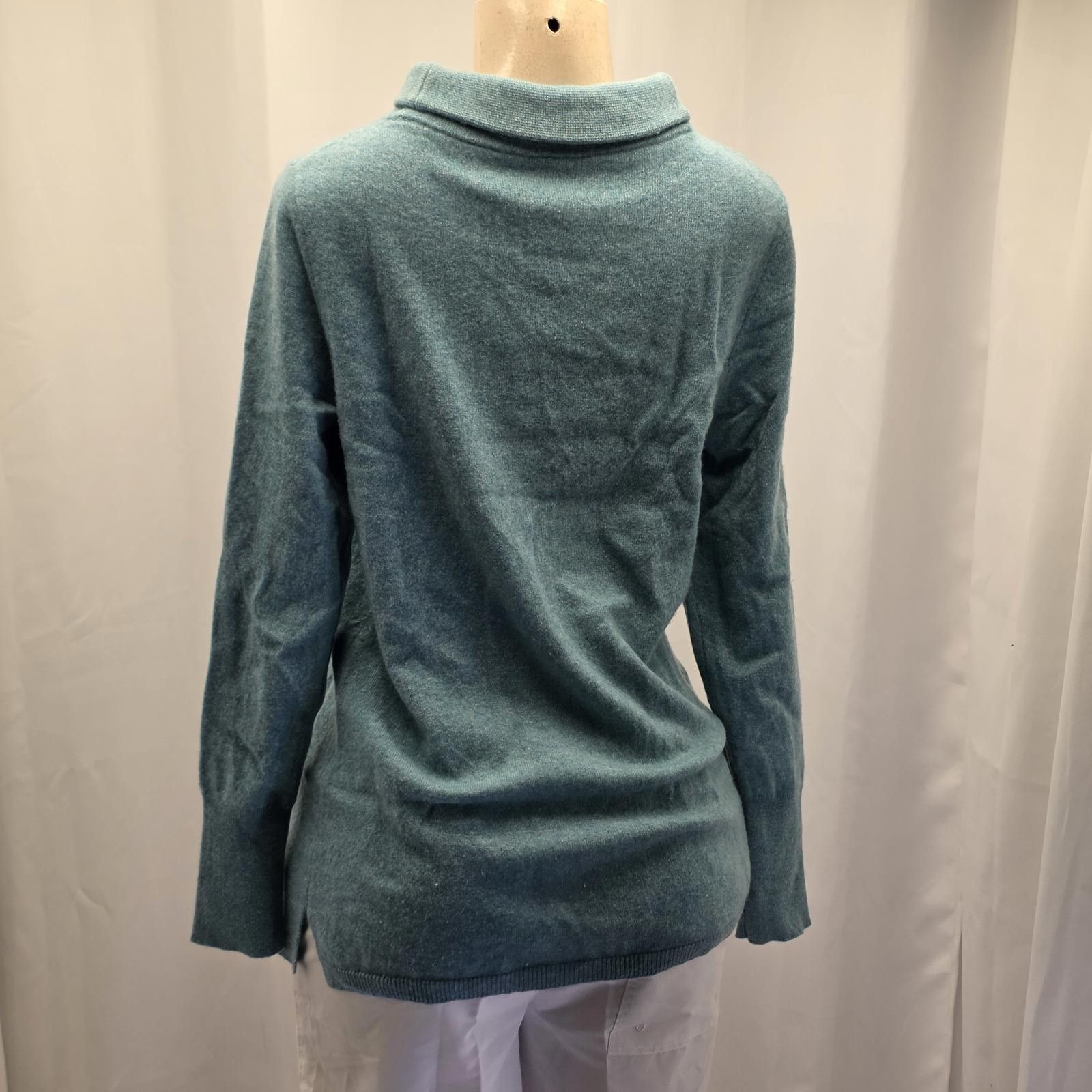 Other Talbots Pure Cashmere Turtleneck Sweater Light Blue Aqua Size L / US 10 / IT 46 - 5 Thumbnail