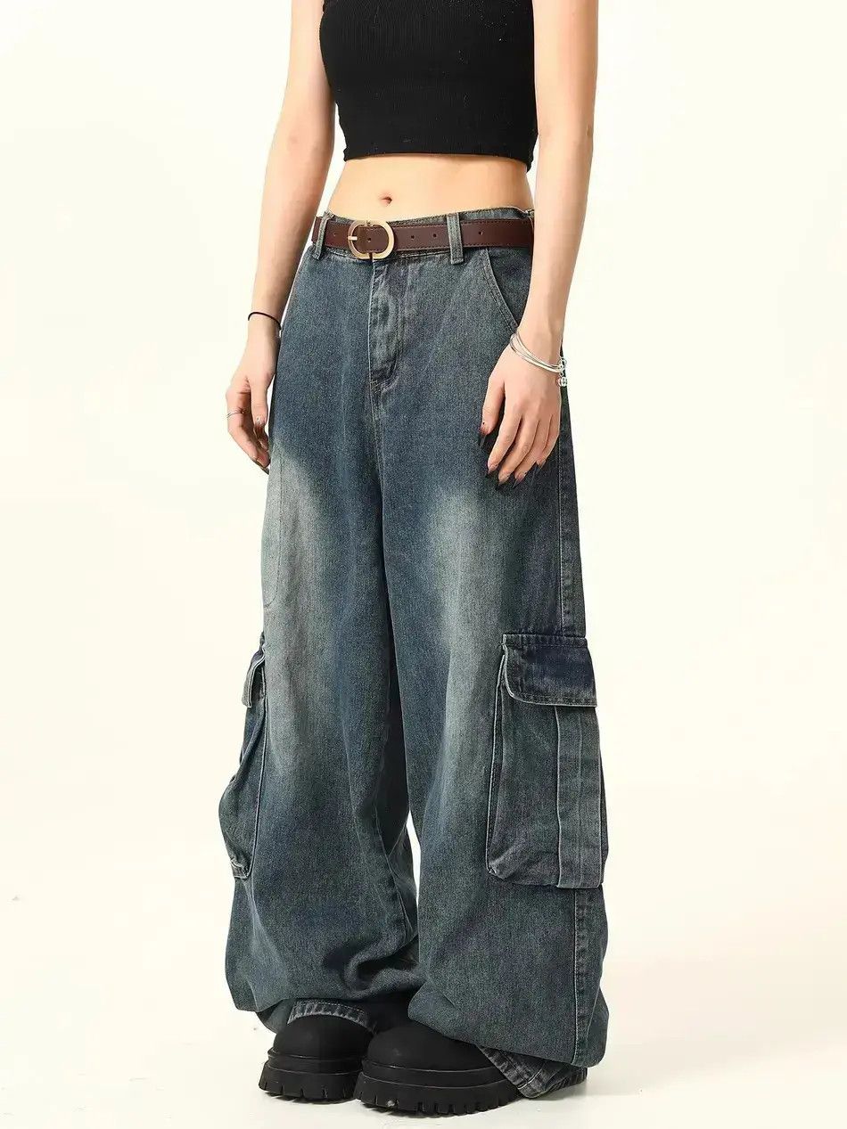 Japanese Brand Loose wide leg multi pocket jeans Size US 32 / EU 48 - 6 Thumbnail