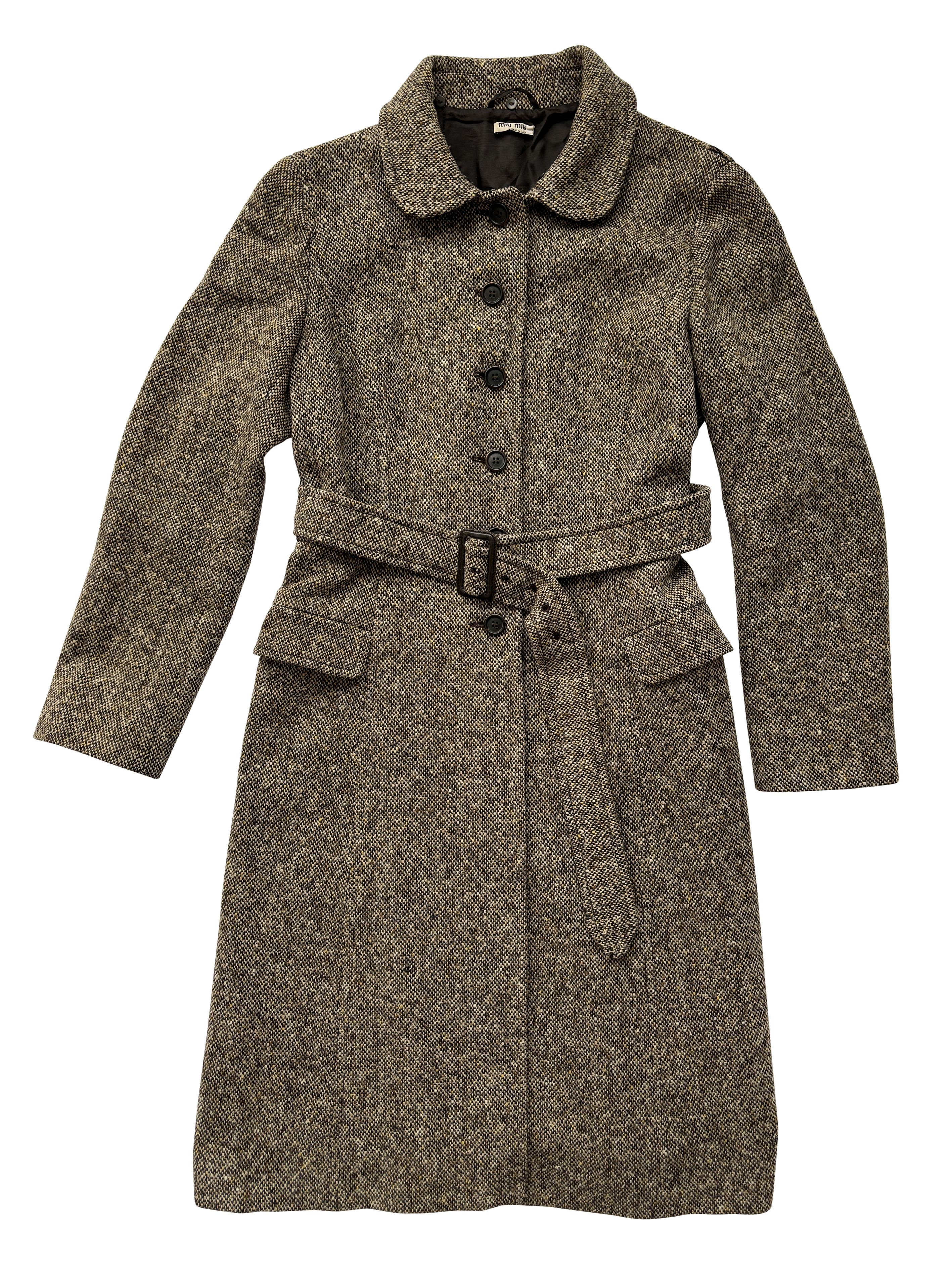 Miu Miu ⚡️QUICK SALE⚡️Miu Miu Brown Tweed Long Coat Trenchcoat Size M / US 6-8 / IT 42-44 - 1 Thumbnail