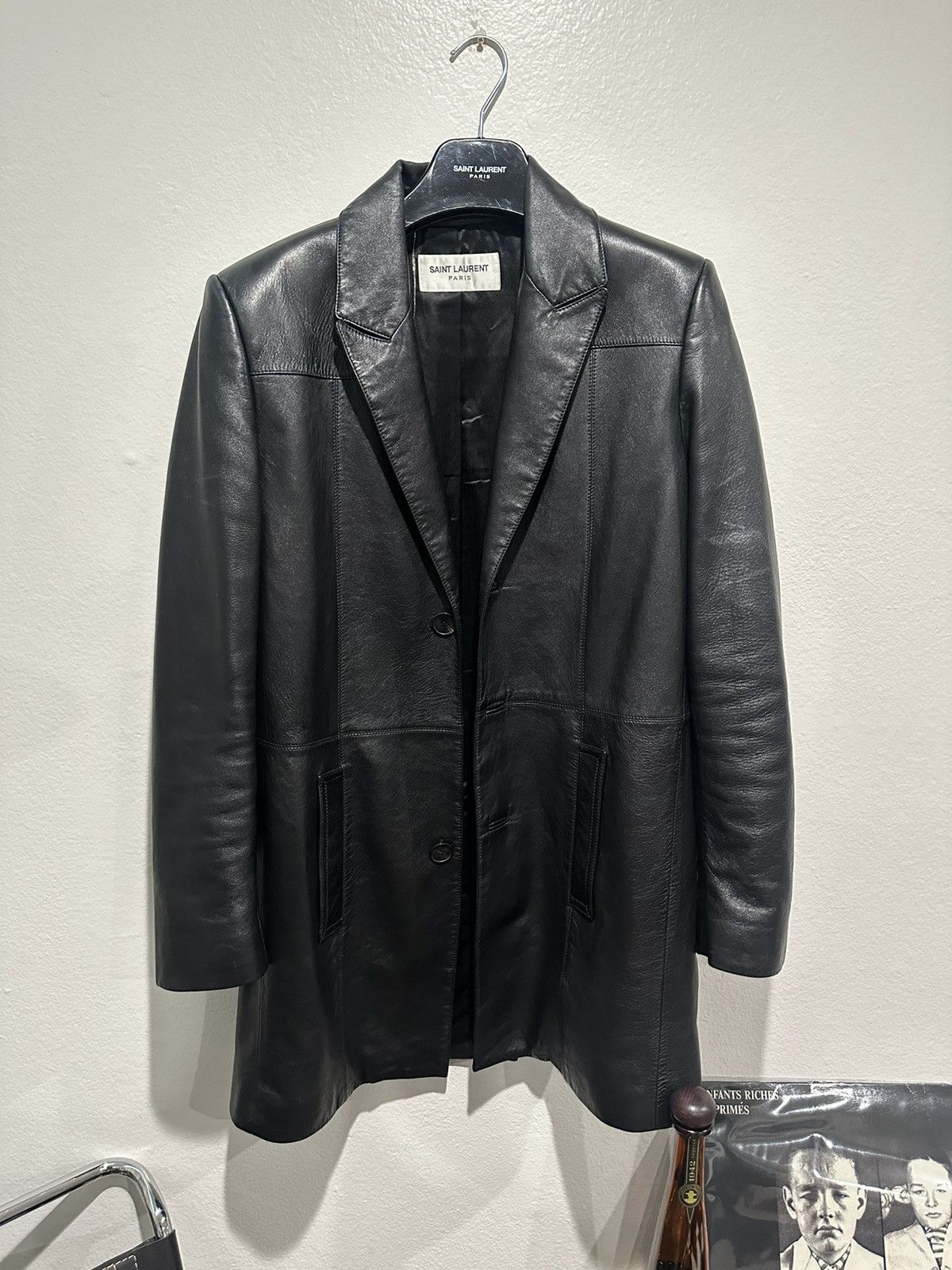 Saint Laurent Paris 2021 Lambskin Leather Overcoat 48 | Grailed 
