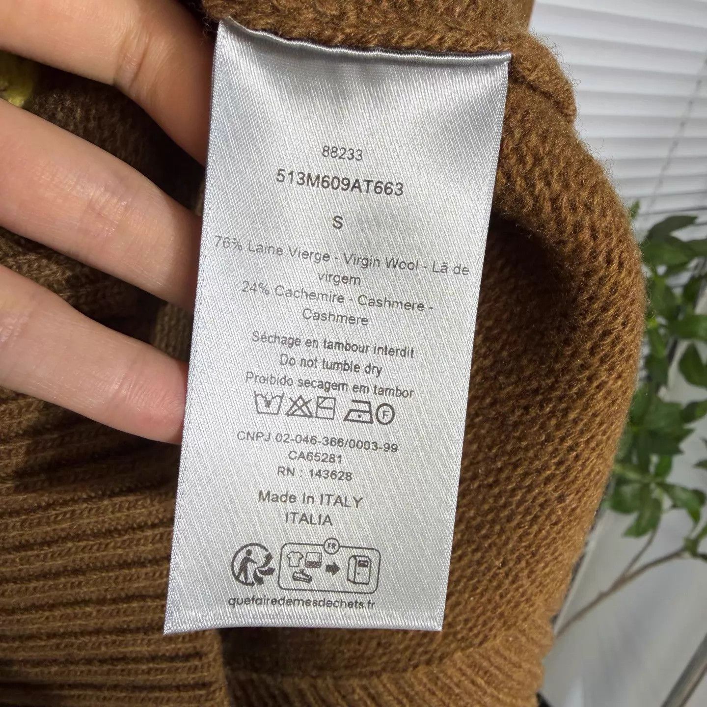 Dior DIOR x LH Knit Sweater Intarsia Wool-Cash Stripe Collar Brown S Size US S / EU 44-46 / 1 - 4 Thumbnail