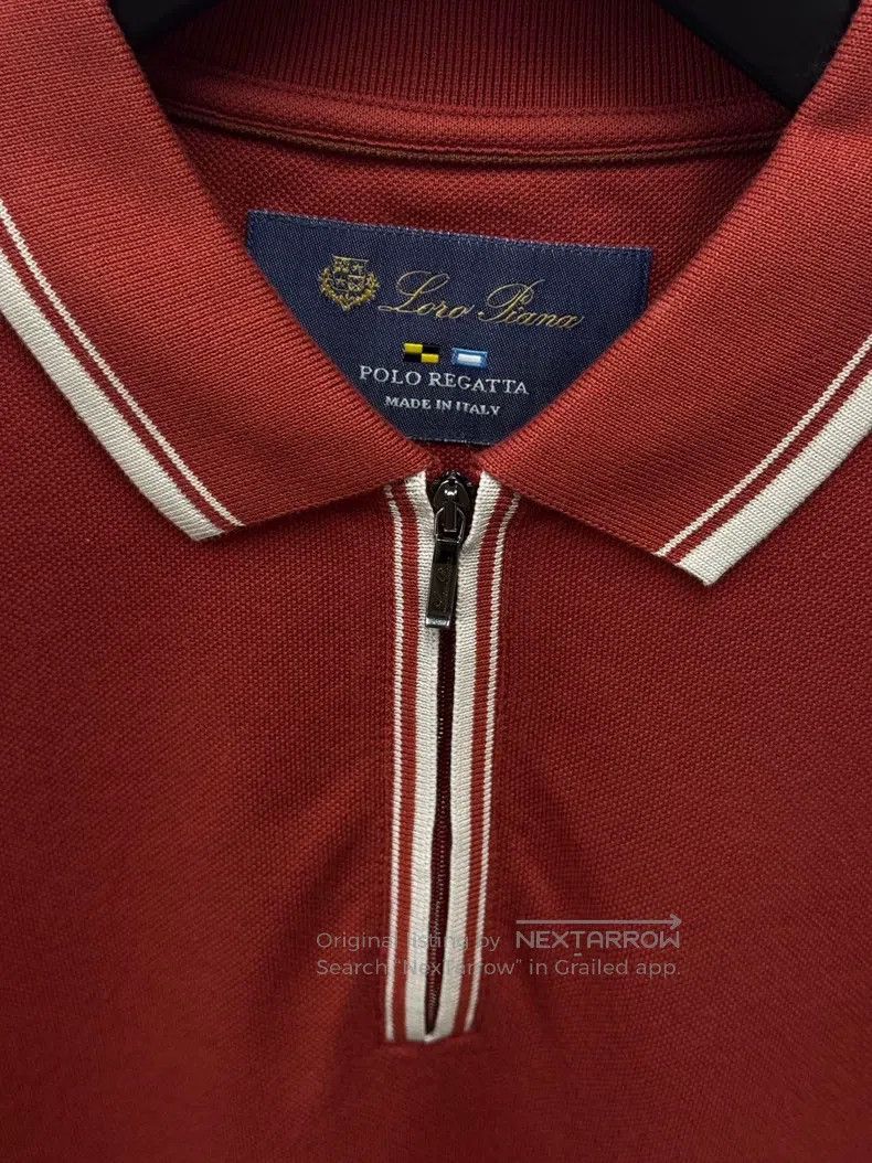 Loro Piana Loro Piana Men's Red Striped Short Sleeve Polo Shirt Size US XL / EU 56 / 4 - 3 Thumbnail