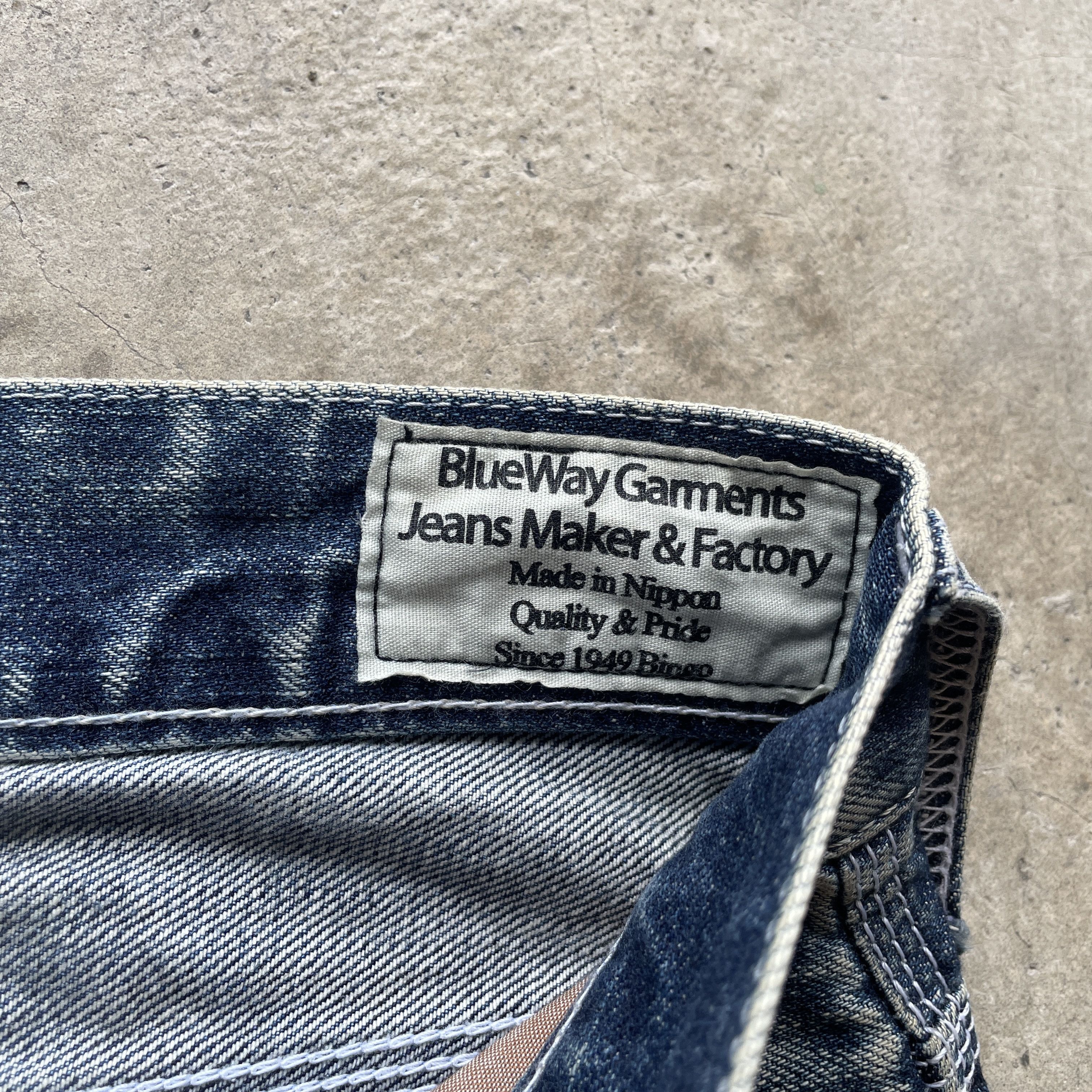 Japanese Brand W35 VINTAGE BLUEWAY RUSTY DISTRESSED JEANS FADED JAPAN PANTS Size US 35 - 8 Thumbnail
