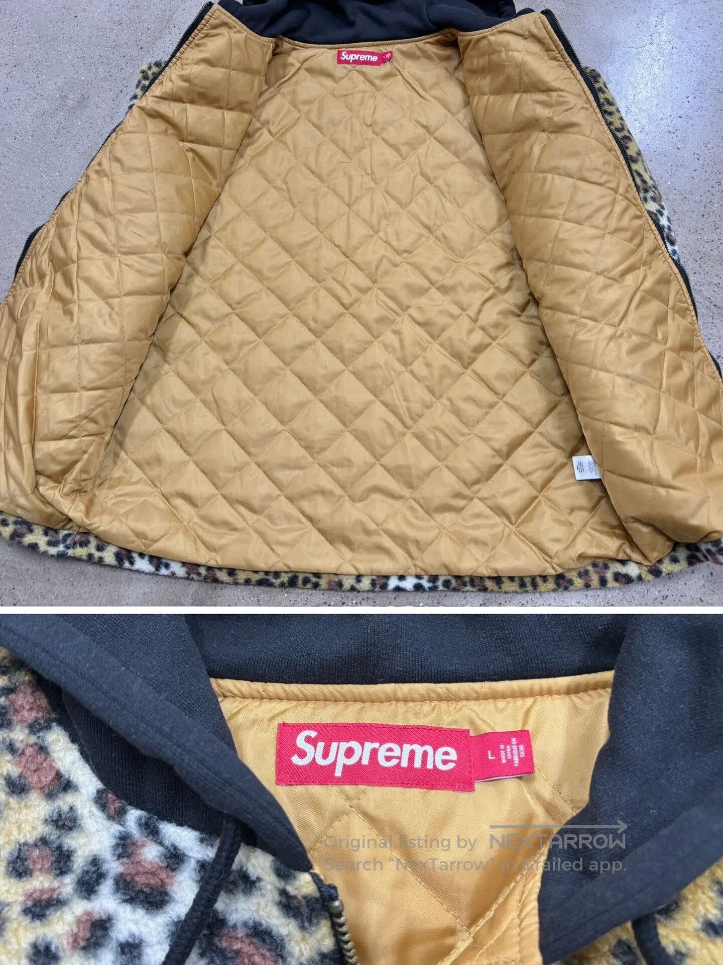 Supreme supreme leopard fleece zip up hooded jacket. Size US L / EU 52-54 / 3 - 5 Thumbnail