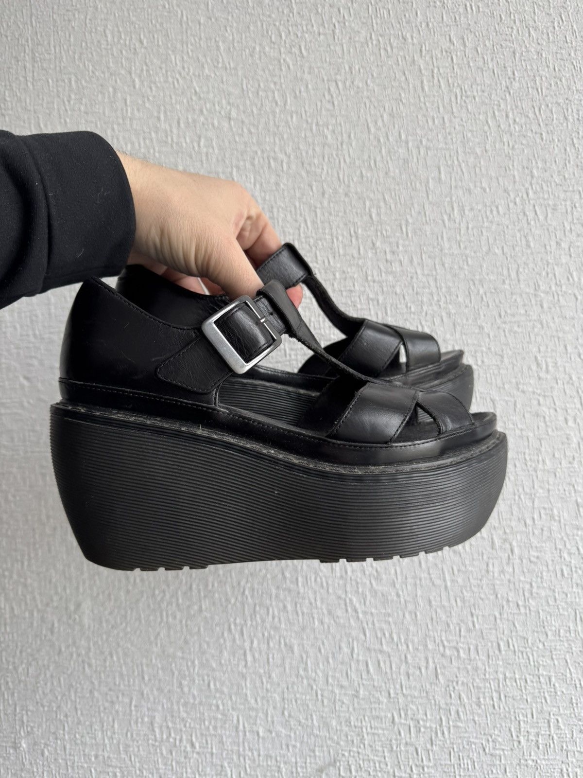 Dr. Martens × Vintage Vintage Dr Martens heels black Avant Garde Ghotic shoes Size US 6 / IT 36 - 3 Thumbnail