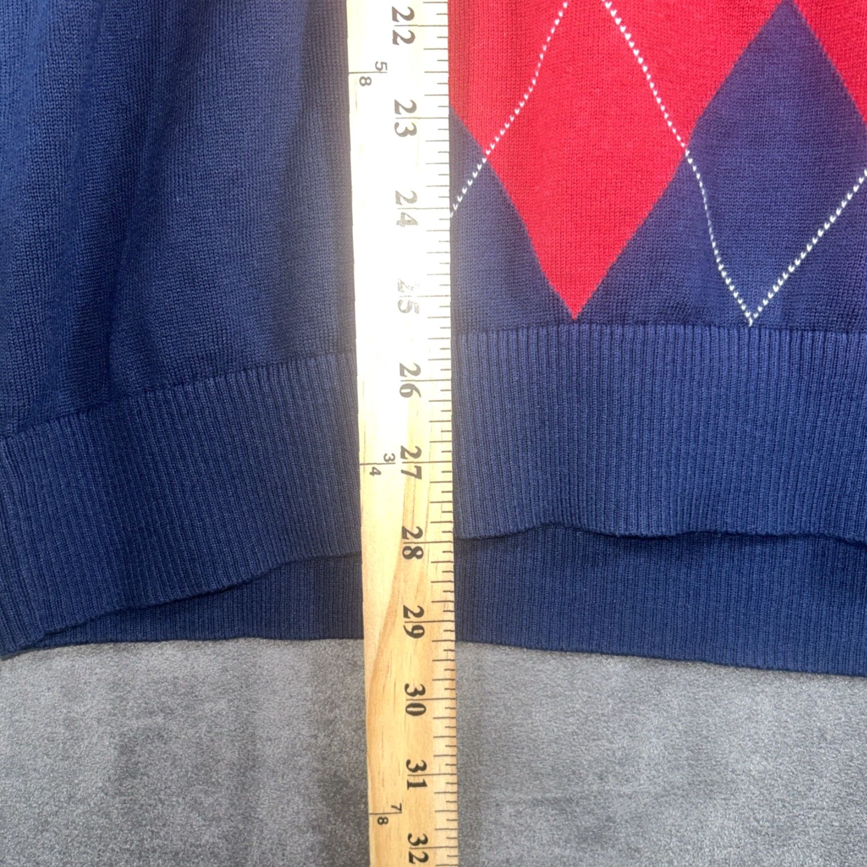 Tommy Hilfiger Tommy Hilfiger Golf Sweater Mens XL Navy Blue Argyle Pullover Long Retro Preppy Size US XL / EU 56 / 4 - 7 Thumbnail