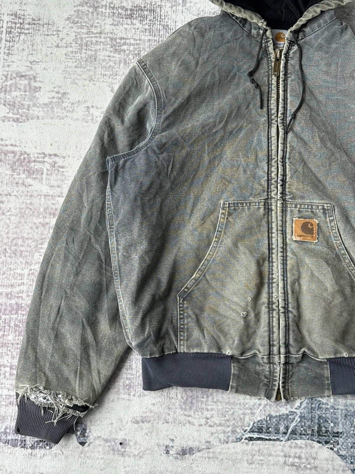 Carhartt × If Six Was Nine × Vintage XX Vintage Carhartt Detroit Distressed Splash Denim Jacket Size US M / EU 48-50 / 2 - 5 Thumbnail