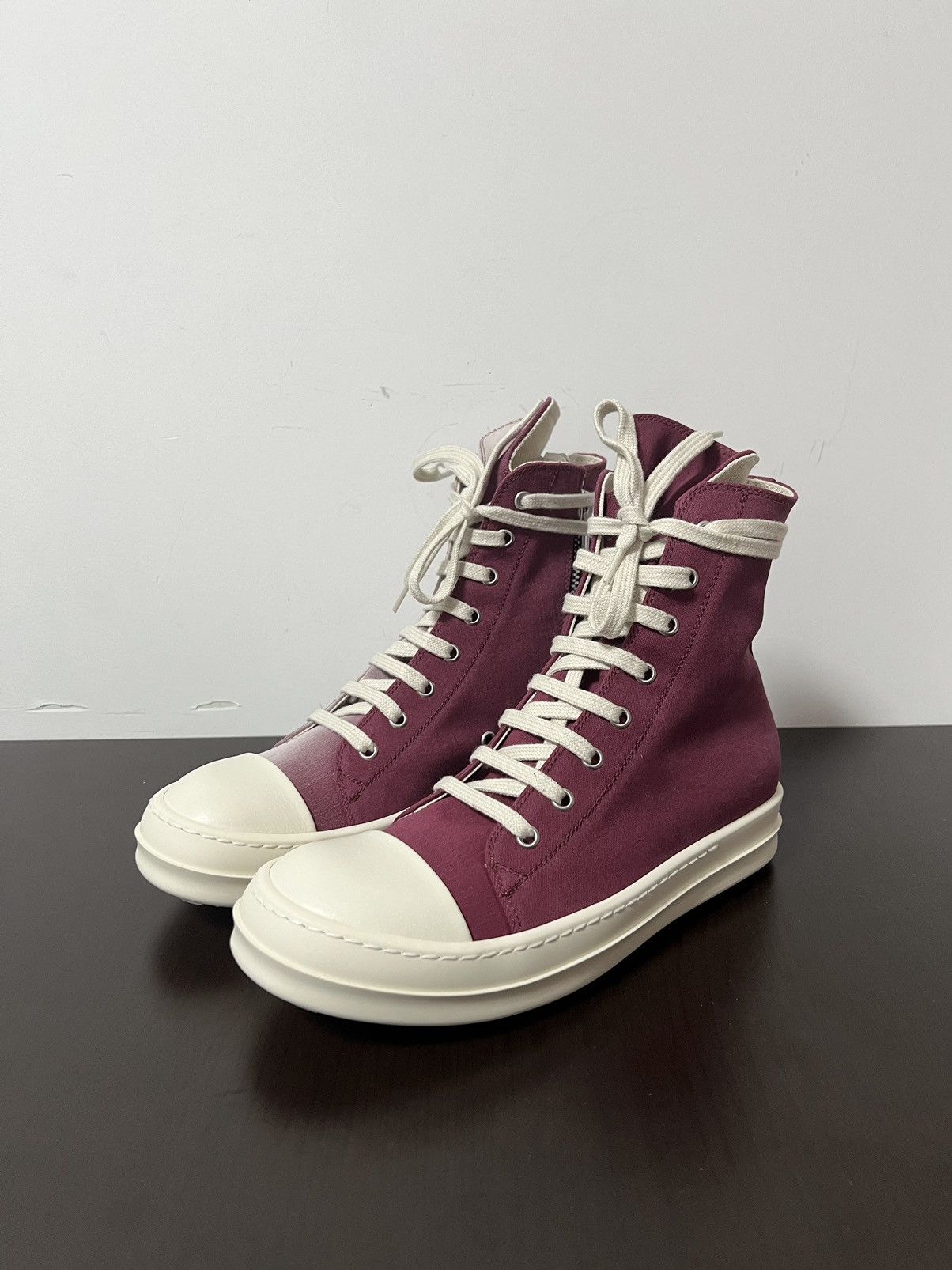 Rick Owens Drkshdw Rick Owens FW19 Ramones Hightop Sneakers Gradient Pink Size US 8.5 / IT 38.5 - 1 Thumbnail